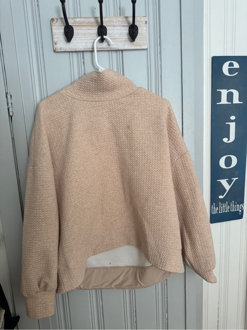 CALIA by Carrie Underwood Beige Textured Turtleneck Sweater